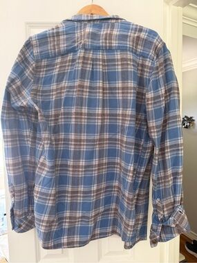 O'Neill Blue and Brown Plaid Button-Down Shirt